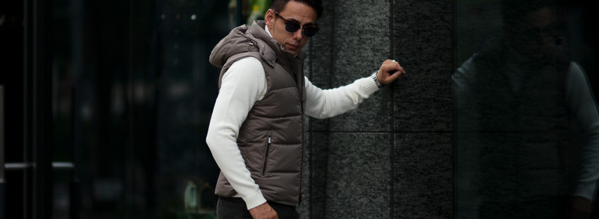 MOORER ムーレー FAYER フェイヤー Nylon Down Vest ナイロン ダウンベスト VISONEベージュ・33 Made in italy イタリア製 2020 秋冬新作 入荷しました　フリー分発売開始　愛知 名古屋 altoediritto アルトエデリット ダウンベスト