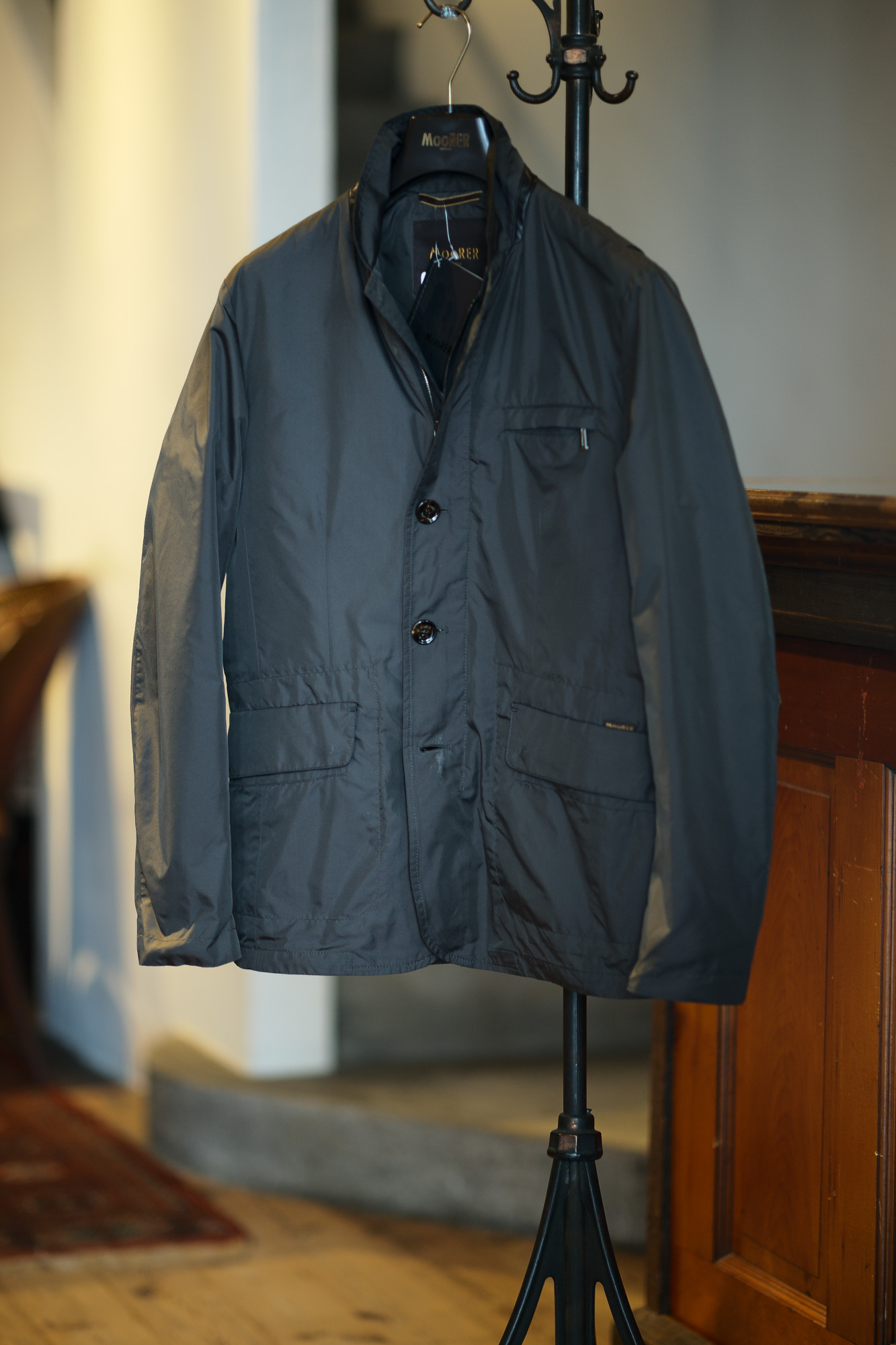 MOORER "GHIBERTI-KM" Nylon Single Jacket 2021SS /// MARMO(グレー・30),AVANA(ベージュ・34),MARMOTTA(ブラウン・35),FOREST(オリーブ・56),BLUE(ブルー・76),NERO(ブラック・08) 【2021 春夏 受注会開催 2020.8.21～2020.8.25】愛知 名古屋 Alto e Diritto アルトエデリット