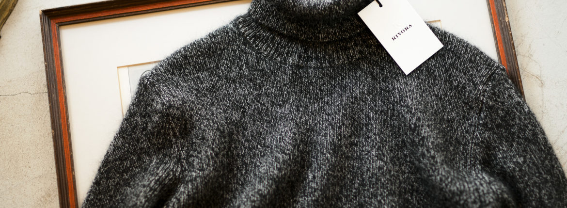 RIVORA (リヴォラ) Cashmere Mohair Silk High Neck (ハイネック セーター) カシミア モヘア シルク ニット タートルネックセーター BLACK (ブラック・010) MADE IN JAPAN (日本製) 2020秋冬新作 【入荷しました】【フリー分発売開始】愛知 名古屋 altoediritto アルトエデリット カシミヤ モヘア シルク クルーネック タートルネック 栗生田弓 YUMIAOTA altoediritto アルトエデリット ニット