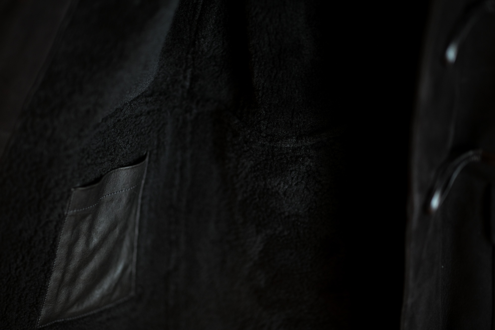 SILENCE(サイレンス) Mouton Duffle Coat D.F.MERINO SPAGNOLO (ミディアムヘアームートン) ムートン ダッフルコート NERO (ブラック) Made in italy (イタリア製) 2020 秋冬 愛知 名古屋 Alto e Diritto アルトエデリット