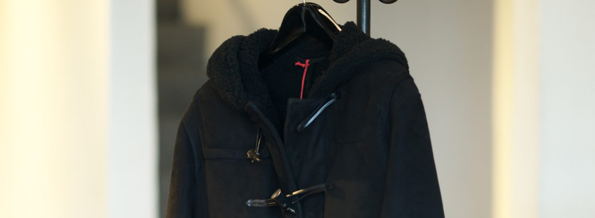 SILENCE(サイレンス) Mouton Duffle Coat D.F.MERINO SPAGNOLO (ミディアムヘアームートン) ムートン ダッフルコート NERO (ブラック) Made in italy (イタリア製) 2020 秋冬 愛知 名古屋 Alto e Diritto アルトエデリット