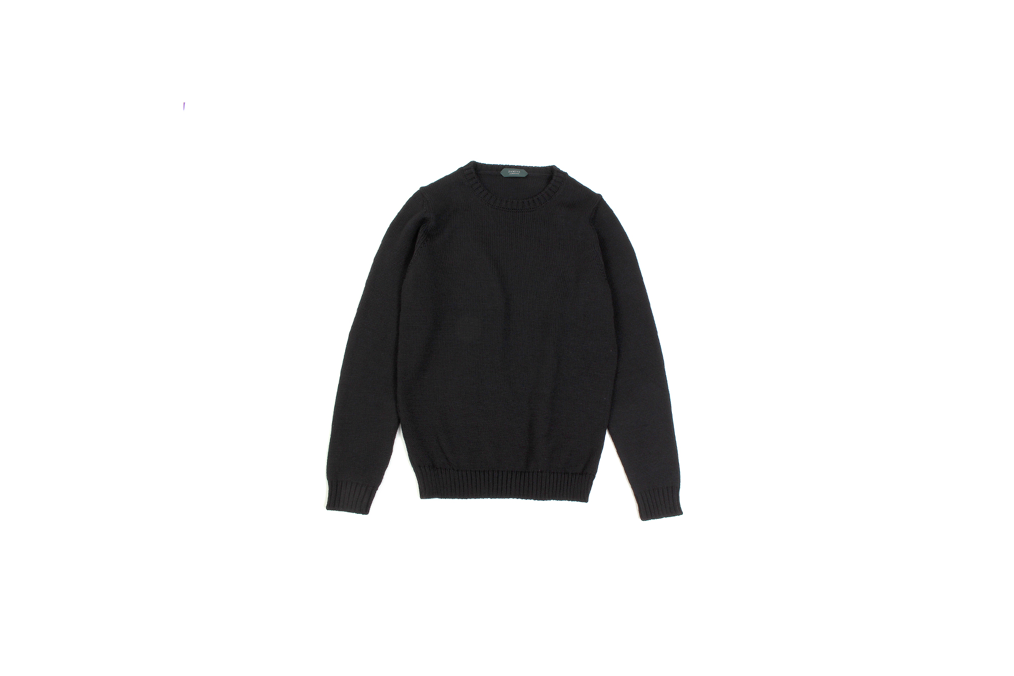 ZANONE(ザノーネ) Crew Neck Sweater (クルーネック セーター) VIRGIN WOOL 100% ミドルゲージ ウールニット セーター BLACK (ブラック・Z0015) made in italy (イタリア製) 2020 秋冬 【ご予約受付中】愛知 名古屋 altoediritto アルトエデリット タートル