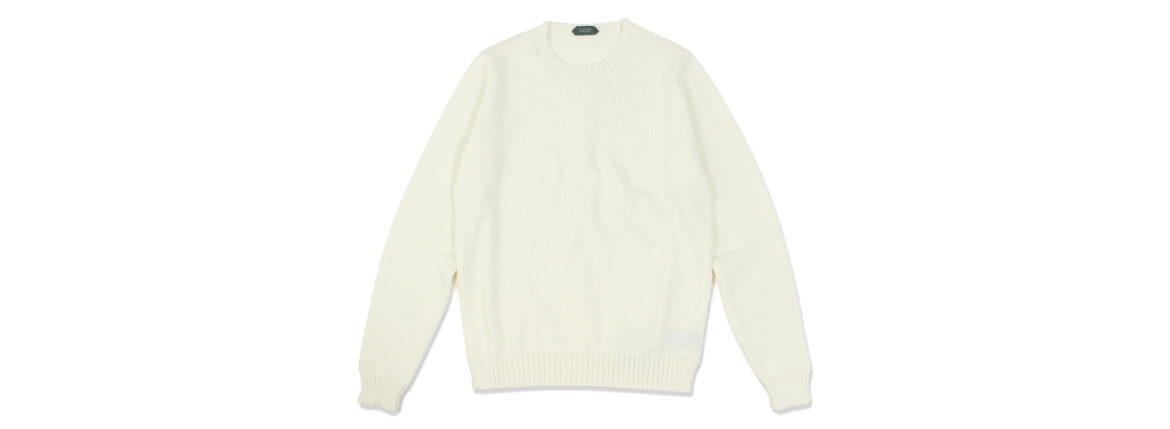 ZANONE(ザノーネ) Crew Neck Sweater (クルーネック セーター) VIRGIN WOOL 100% ミドルゲージ ウールニット セーター WHITE (ホワイト・Z3623) made in italy (イタリア製) 2020 秋冬 【ご予約受付中】愛知 名古屋 altoediritto アルトエデリット タートル