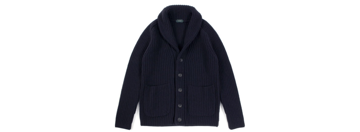 ZANONE (ザノーネ) Shawl Collar Cardigan (ショールカラー カーディガン) FISHERMAN'S RIB LIGHT FELT VIRGIN WOOL 100% 5ゲージ ウールニット カーディガン NAVY (ネイビー・Z1375) made in italy (イタリア製) 2020 秋冬 【ご予約受付中】愛知 名古屋　Alto e Diritto アルトエデリット ニットカーデ