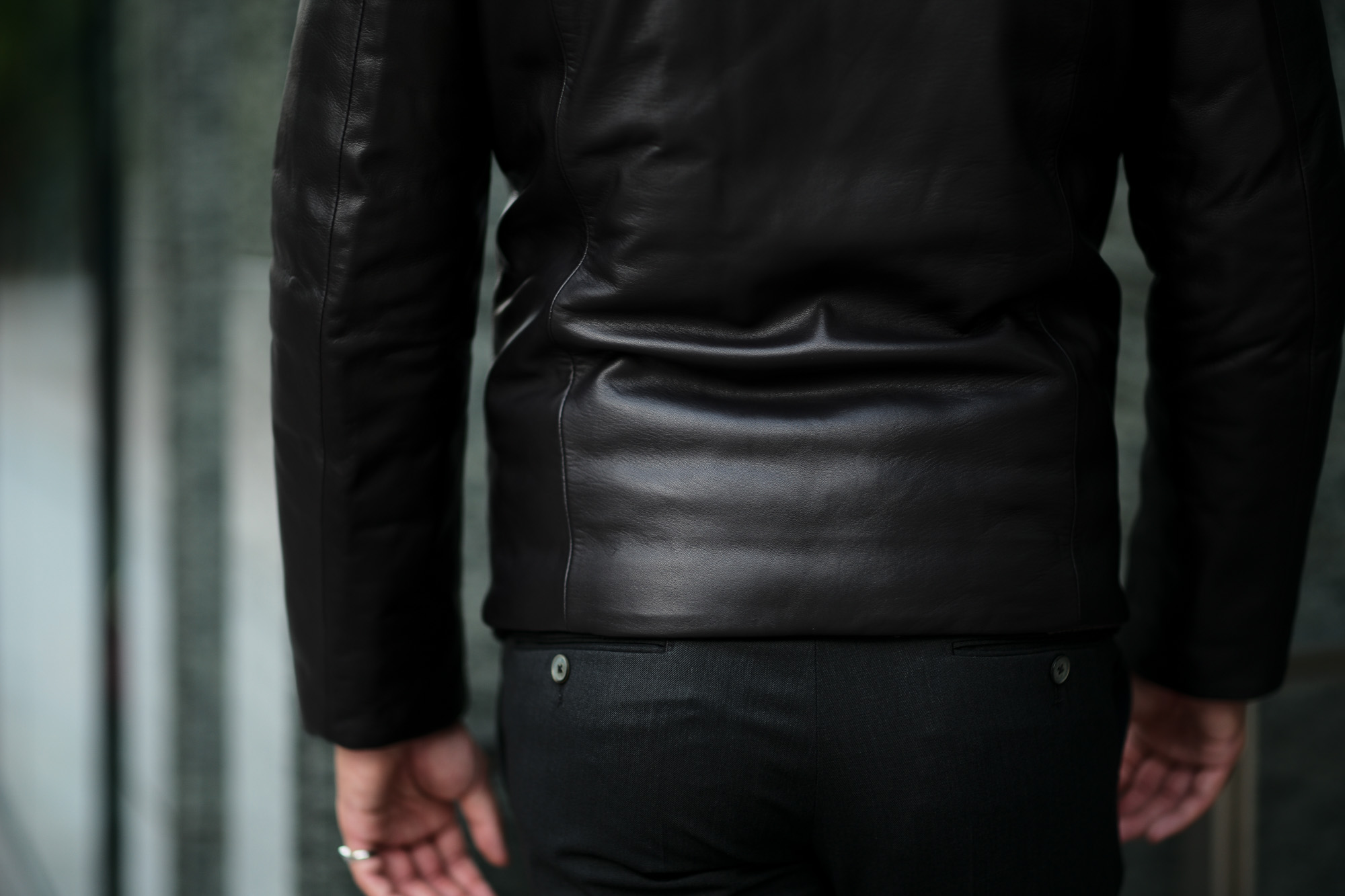 ALTACRUNA (アルタクルーナ) Reversible Leather Padded Jacket (リバーシブル レザー パデッド ジャケット) Lamb Leather (ラムレザー) レザー × ナイロン リバーシブル ジャケット NERO (ブラック・0010) Made in italy (イタリア製) 2020 秋冬新作 愛知 名古屋 Alto e Diritto アルトエデリット