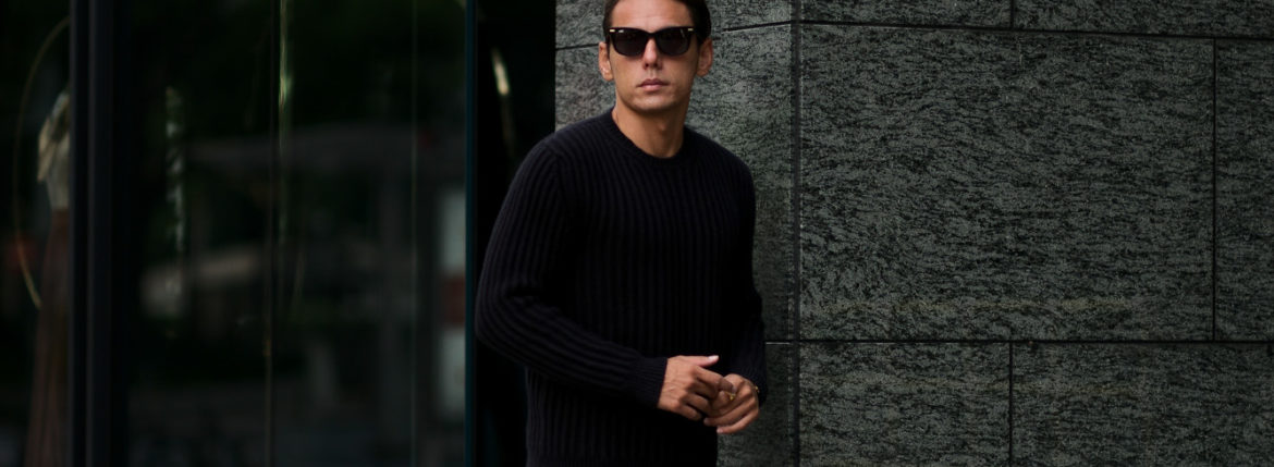 FEDELIフェデリ Cashmere Crew Neck Sweater カシミア クルーネック セーター CASHMERE VINTAGE カシミヤヴィンテージ ローゲージ カシミアニット セーター BLACK ヴィンテージブラック・16 イタリア製 2020 秋冬新作 愛知 名古屋 Alto e Diritto アルトエデリット カシミヤニット カシミアニット