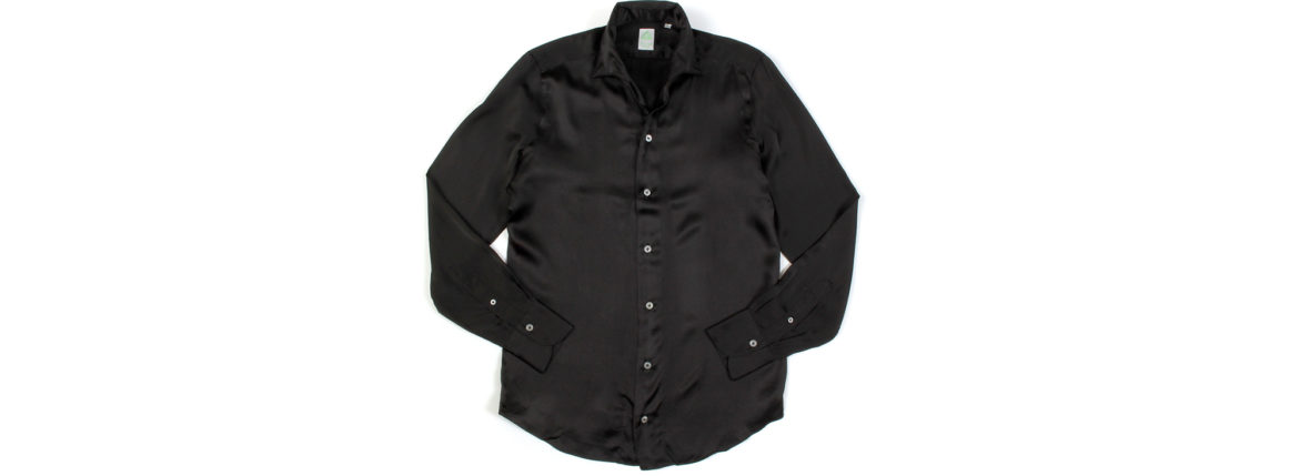 Finamore (フィナモレ) SEUL ITALIAN COLOR SILK SHIRTS シルク ワンピースカラー シャツ BLACK (ブラック・7) made in italy (イタリア製) 2020 秋冬新作のイメージ