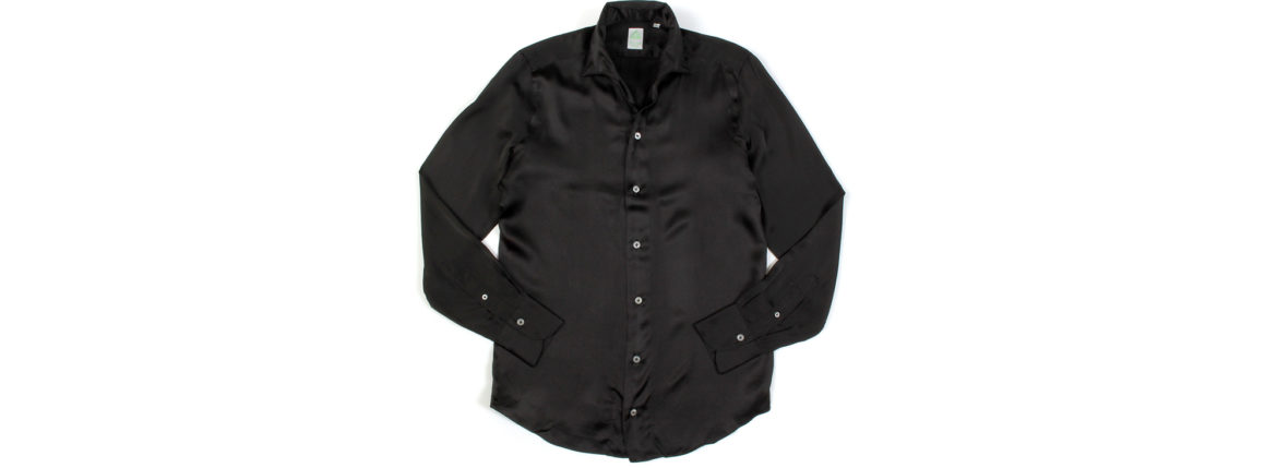 Finamore (フィナモレ) SEUL ITALIAN COLOR SILK SHIRTS シルク ワンピースカラー シャツ BLACK (ブラック・7) made in italy (イタリア製) 2020 秋冬新作 シルクシャツ 愛知 名古屋 Alto e Diritto アルトエデリット altoediritto