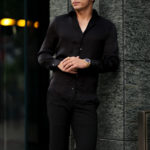 Finamore (フィナモレ) SEUL ITALIAN COLOR SILK SHIRTS シルク ワンピースカラー シャツ BLACK (ブラック・7) made in italy (イタリア製) 2020 秋冬新作のイメージ
