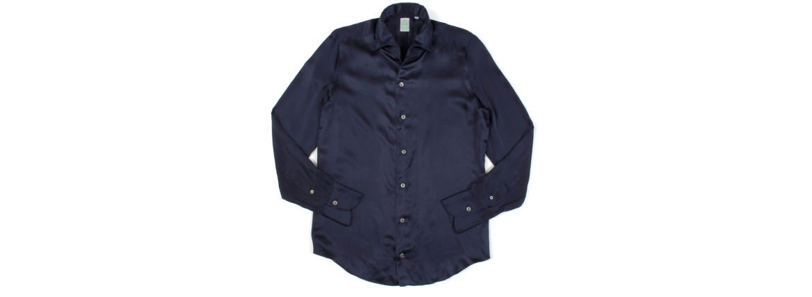 Finamore (フィナモレ) SEUL ITALIAN COLOR SILK SHIRTS シルク ワンピースカラー シャツ NAVY (ネイビー・5) made in italy (イタリア製) 2020 秋冬新作のイメージ