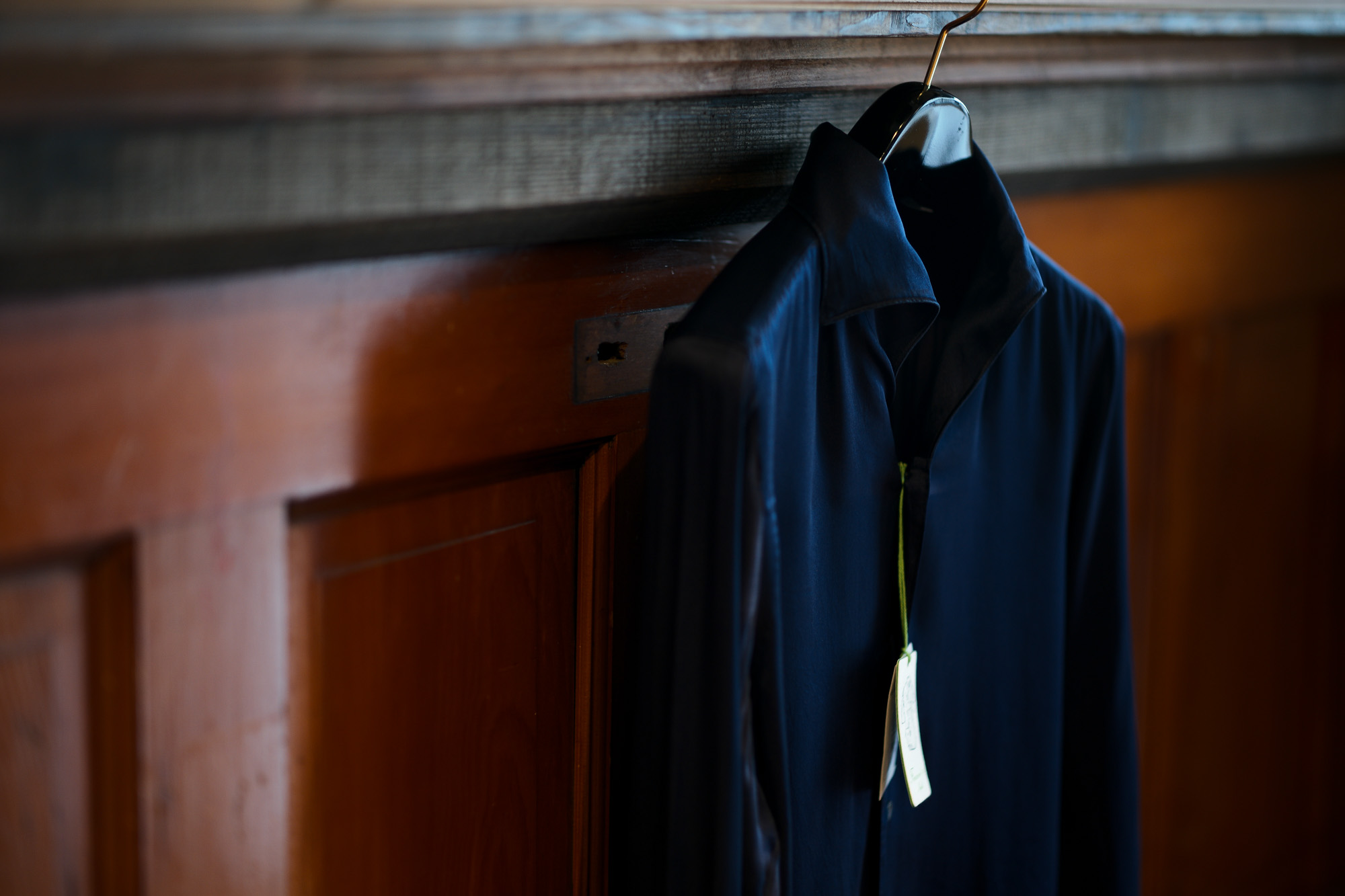 Finamore (フィナモレ) SEUL ITALIAN COLOR SILK SHIRTS シルク ワンピースカラー シャツ NAVY (ネイビー・5) made in italy (イタリア製) 2020 秋冬新作 シルクシャツ 愛知 名古屋 Alto e Diritto アルトエデリット altoediritto