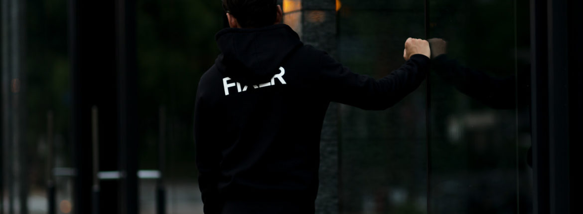 FIXER (フィクサー) FPK-02(エフピーケー02) Sweat Hoodie スウェットフーディー BLACK (ブラック) 【ご予約開始します】【2020.9.12(Sat)～2020.9.27(Sun)】愛知 名古屋 altoediritto アルトエデリット パーカー プリントロゴ ロゴプリント 肉厚 裏サーマル