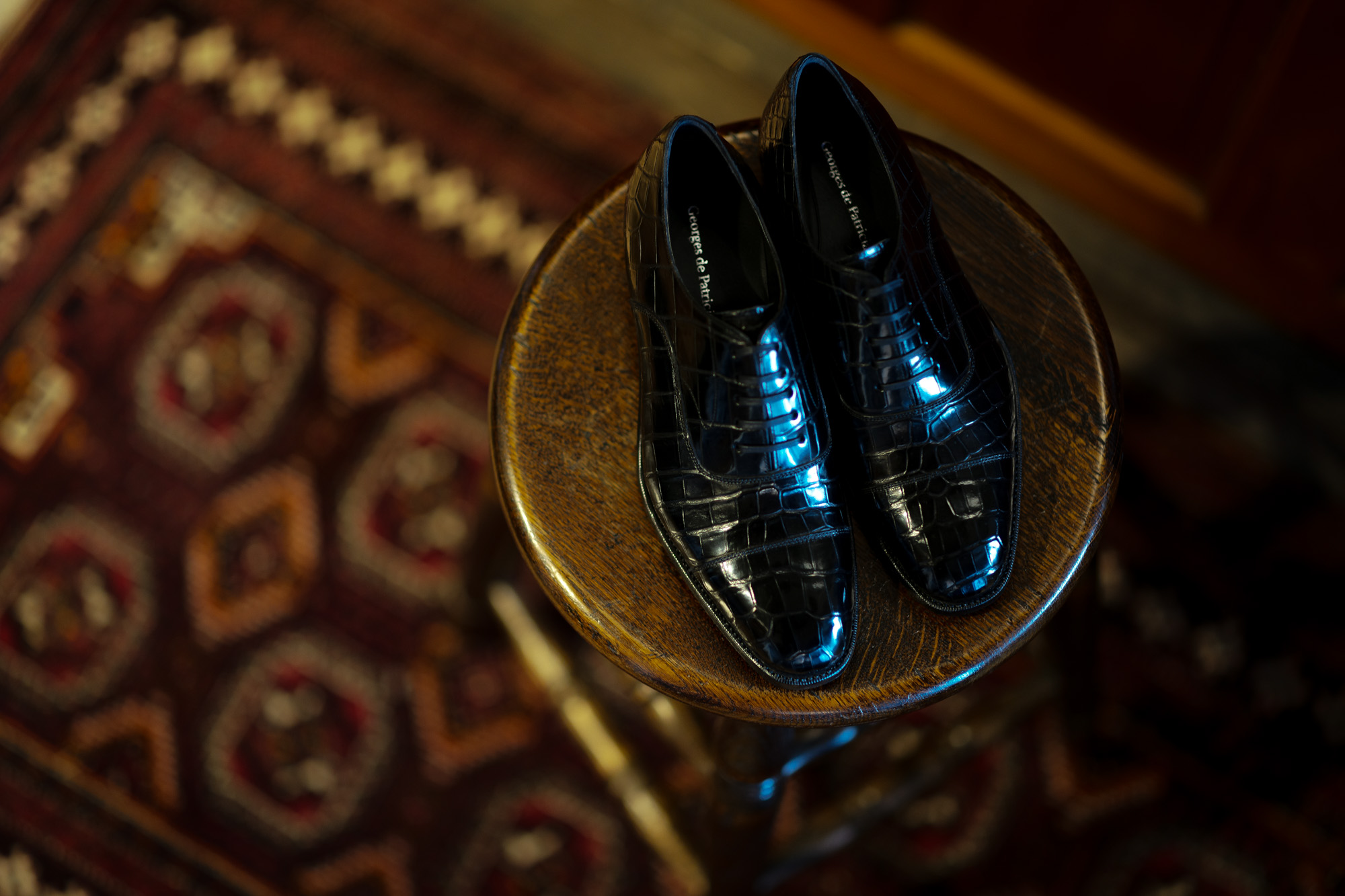 Georges de Patriciaジョルジュドパトリシア Zagato Crocodile ザガートクロコダイル 925 STERLING SILVER 925スターリングシルバー Crocodile クロコダイル エキゾチックレザー ストレートチップシューズ NOIR ブラック 2020 愛知 名古屋　Alto e Diritto アルトエデリット ドレスシューズ
