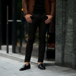 ISAMU KATAYAMA BACKLASH (イサムカタヤマ バックラッシュ) French Deerskin Stretch Leather Pants (フレンチ ディアスキン ストレッチ パンツ) ディアスキン ストレッチ レザー スキニーパンツ BLACK (ブラック) MADE IN JAPAN (日本製) 2020 秋冬 【Special Model】【Alto e Diritto別注】【ご予約受付中】のイメージ