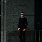 lucien pellat-finet(ルシアン ペラフィネ) Cashmere Crew Neck Sweater カシミア クルーネック セーター BLACK (ブラック) made in scotland (スコットランド製) 2020 秋冬新作のイメージ