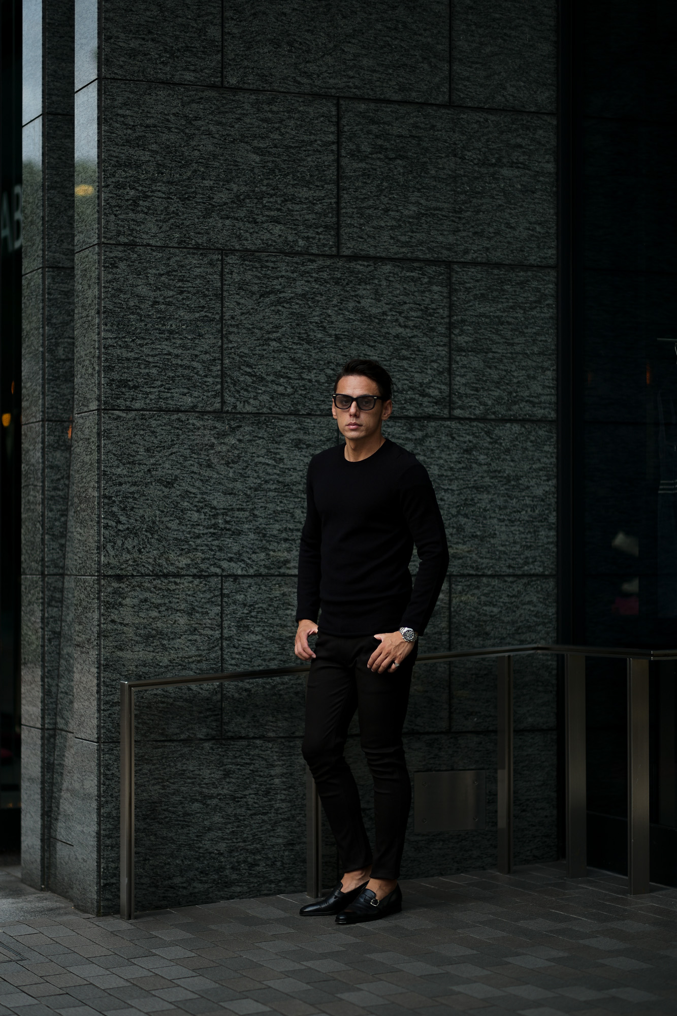 lucien pellat-finet(ルシアン ペラフィネ) Cashmere Crew Neck Sweater カシミア クルーネック セーター BLACK (ブラック) made in scotland (スコットランド製) 2020 秋冬新作 愛知 名古屋 altoediritto アルトエデリット lucienpellatfinet インターシャ 無地