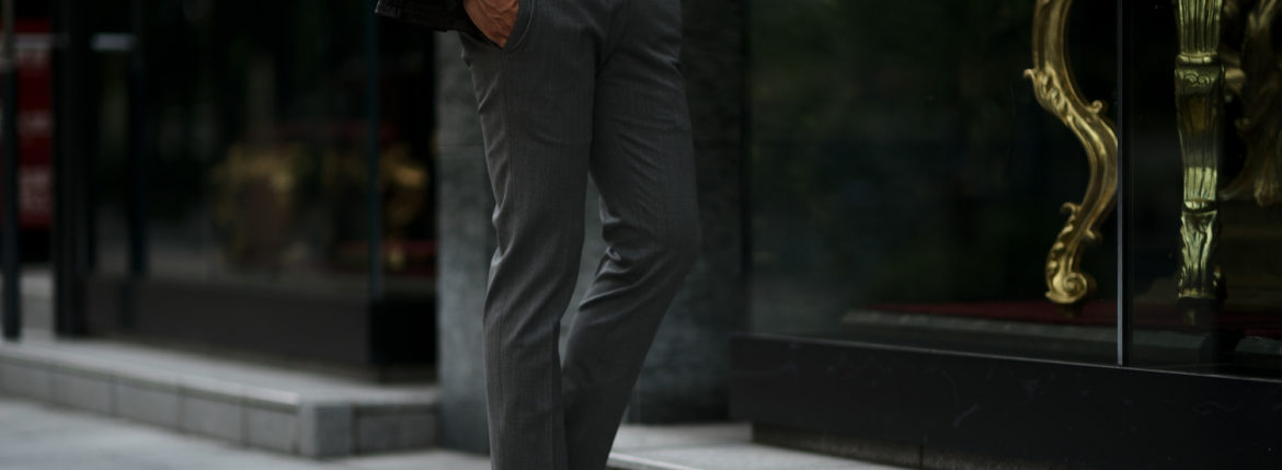 PT TORINO(ピーティートリノ) TRAVELLER (トラベラー) SUPER SLIM FIT (スーパースリムフィット) WASHABLE TECHNO WOOL ストレッチ テクノ ウォッシャブル サージ ウール スラックス GRAY (グレー・0230) 2020 秋冬新作 【入荷しました】【フリー分発売開始】のイメージ