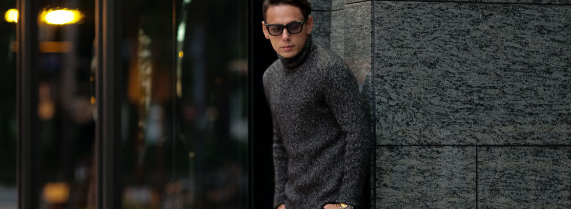 RIVORA (リヴォラ) Cashmere Mohair Silk High Neck (ハイネック セーター) カシミア モヘア シルク ニット タートルネックセーター BLACK (ブラック・010) MADE IN JAPAN (日本製) 2020秋冬新作 【入荷しました】【フリー分発売開始】愛知 名古屋 altoediritto アルトエデリット カシミヤ モヘア シルク クルーネック タートルネック 栗生田弓 YUMIAOTA altoediritto アルトエデリット ニット