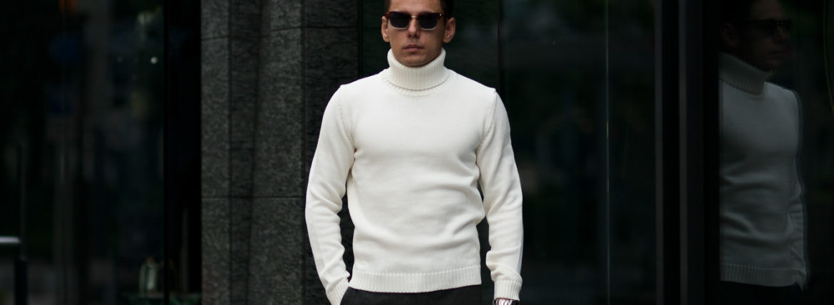 ZANONE(ザノーネ) Turtle Neck Sweater (タートルネックセーター) VIRGIN WOOL 100% ミドルゲージ ウールニット セーター WHITE (ホワイト・Z3623) made in italy (イタリア製) 2020 秋冬 【ご予約受付中】愛知 名古屋 altoediritto アルトエデリット タートル