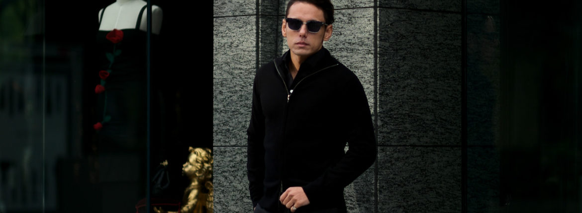 Cruciani(クルチアーニ) Cashmere Zip Up Cardigan (カシミヤ ジップアップ カーディガン) Cashmere 100% ハイゲージ カシミヤニット カーディガン BLACK (ブラック・400002) made in italy (イタリア製) 2020 秋冬新作 愛知 名古屋 Alto e Diritto altoediritto アルトエデリット カシミヤジャケット