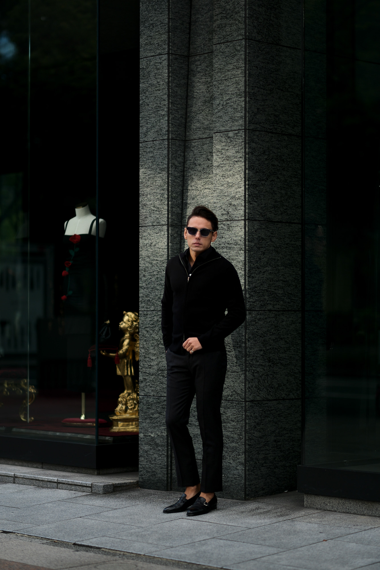 Cruciani(クルチアーニ) Cashmere Zip Up Cardigan (カシミヤ ジップアップ カーディガン) Cashmere 100% ハイゲージ カシミヤニット カーディガン BLACK (ブラック・400002) made in italy (イタリア製) 2020 秋冬新作 愛知 名古屋 Alto e Diritto altoediritto アルトエデリット カシミヤジャケット