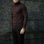cuervo bopoha(クエルボ ヴァローナ) Sartoria Collection (サルトリア コレクション) John (ジョン) 12G WOOL (12ゲージウール) タートルネック セーター BROWN (ブラウン)  MADE IN JAPAN (日本製) 2020 秋冬新作のイメージ