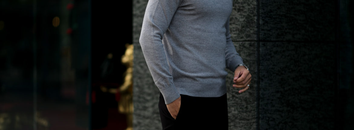 cuervo bopoha(クエルボ ヴァローナ) Sartoria Collection (サルトリア コレクション) John (ジョン) 12G WOOL (12ゲージウール) タートルネック セーター GRAY (グレー)  MADE IN JAPAN (日本製) 2020 秋冬新作のイメージ