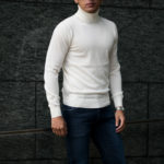 cuervo bopoha(クエルボ ヴァローナ) Sartoria Collection (サルトリア コレクション) John (ジョン) 12G WOOL (12ゲージウール) タートルネック セーター WHITE (ホワイト) MADE IN JAPAN (日本製) 2020 秋冬新作のイメージ
