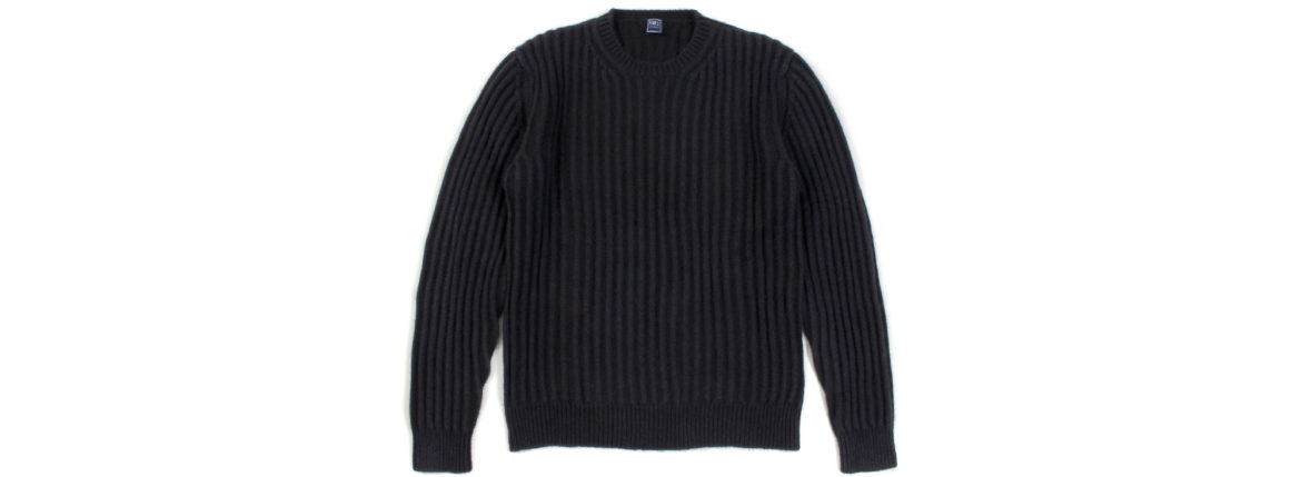 FEDELIフェデリ Cashmere Crew Neck Sweater カシミア クルーネック セーター CASHMERE VINTAGE カシミヤヴィンテージ ローゲージ カシミアニット セーター BLACK ヴィンテージブラック・16 イタリア製 2020 秋冬新作 愛知 名古屋 Alto e Diritto アルトエデリット カシミヤニット カシミアニット