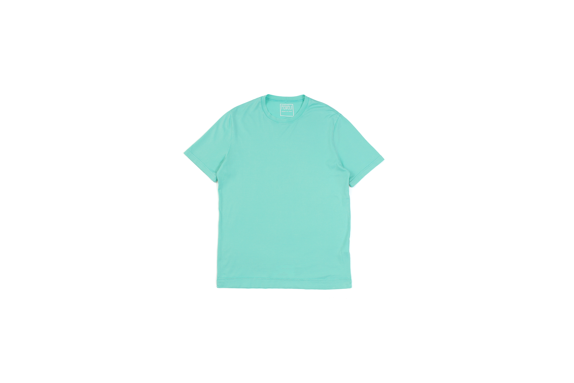 FEDELI(フェデーリ) Crew Neck T-shirt (クルーネック Tシャツ) ギザコットン Tシャツ BLUE (ブルー・66) made in italy (イタリア製) 2021 春夏 【Special Color】【ご予約開始】愛知 名古屋 altoediritto アルトエデリット スペシャルモデル TEE 半袖Ｔシャツ
