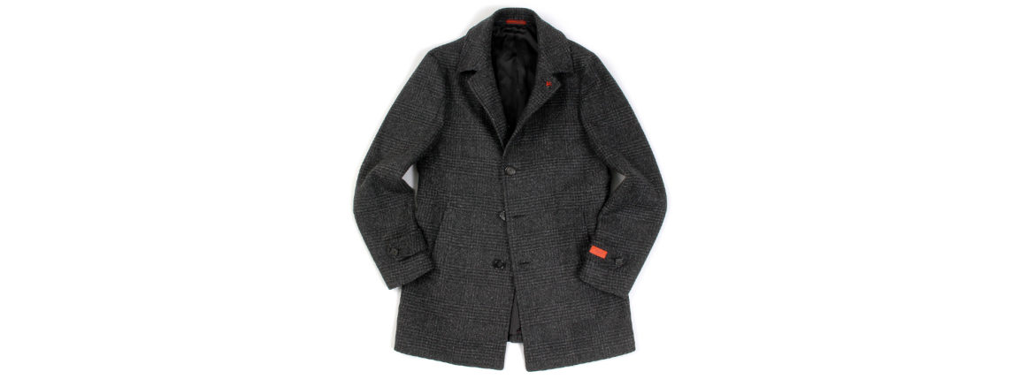 ISAIA (イザイア) CAPPOTTO (カッポット) グレンチェック フラノウール カーコート BLACK (ブラック・990) Made in italy (イタリア製) 2020 秋冬新作 愛知 名古屋 altoediritto アルトエデリット