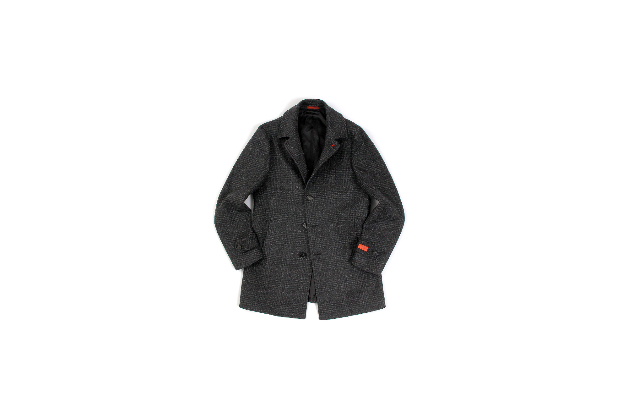 ISAIA (イザイア) CAPPOTTO (カッポット) グレンチェック フラノウール カーコート BLACK (ブラック・990) Made in italy (イタリア製) 2020 秋冬新作 愛知 名古屋 altoediritto アルトエデリット