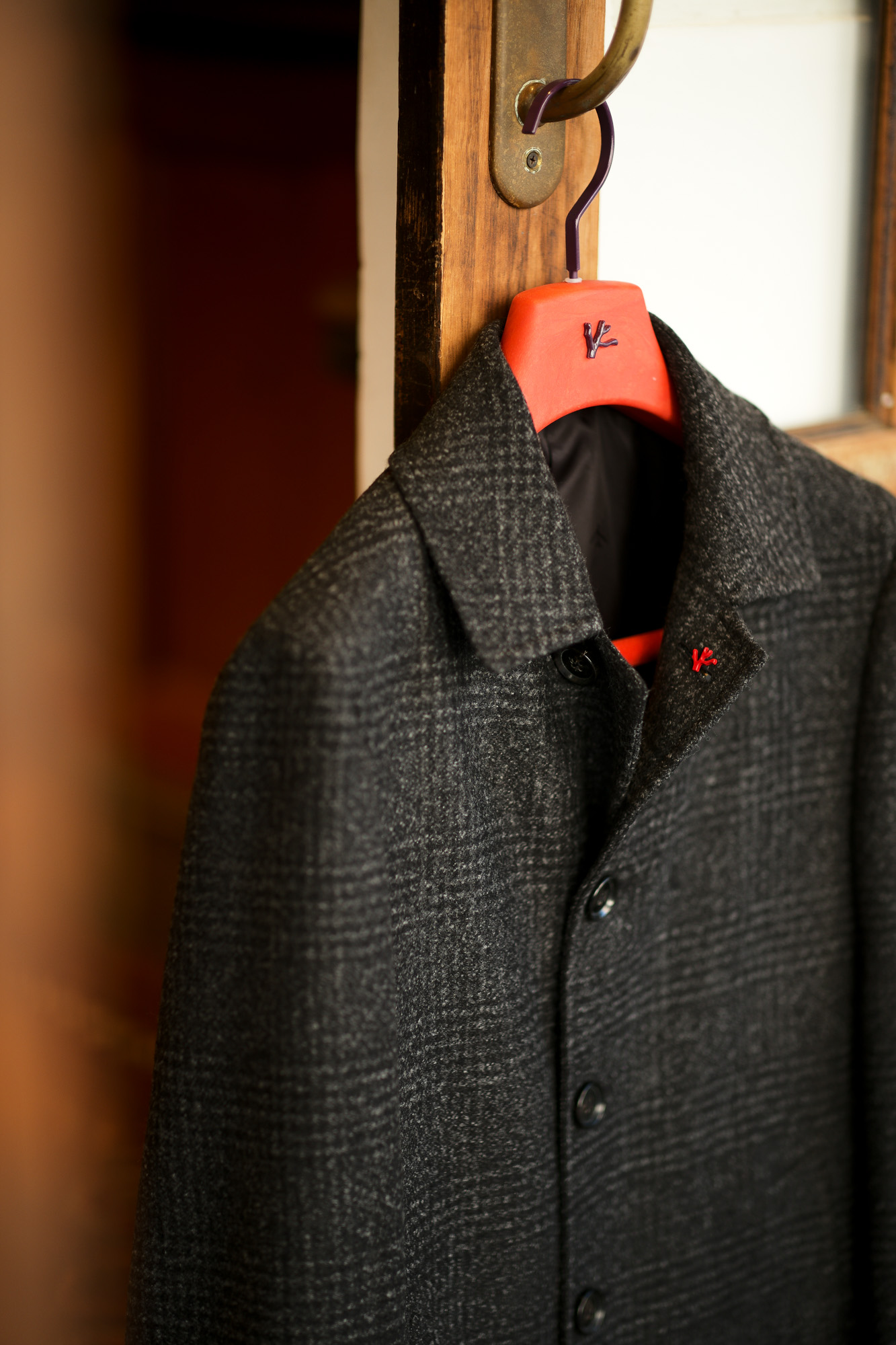 ISAIA (イザイア) CAPPOTTO (カッポット) グレンチェック フラノウール カーコート BLACK (ブラック・990) Made in italy (イタリア製) 2020 秋冬新作 愛知 名古屋 altoediritto アルトエデリット