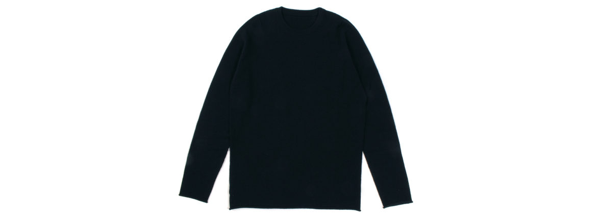 lucien pellat-finet(ルシアン ペラフィネ) Cashmere Crew Neck Sweater カシミア クルーネック セーター BLACK (ブラック) made in scotland (スコットランド製) 2020 春夏新作 愛知 名古屋 altoediritto アルトエデリット lucienpellatfinet インターシャ 無地