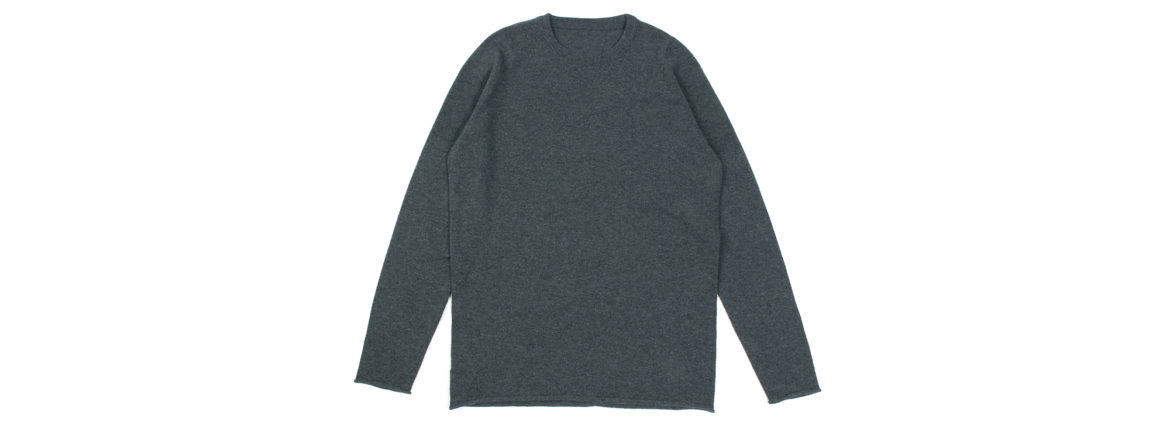 lucien pellat-finet(ルシアン ペラフィネ) Cashmere Crew Neck Sweater カシミア クルーネック セーター DERBY GREY (チャコールグレー) made in scotland (スコットランド製) 2020 春夏新作 愛知 名古屋 altoediritto アルトエデリット lucienpellatfinet インターシャ 無地