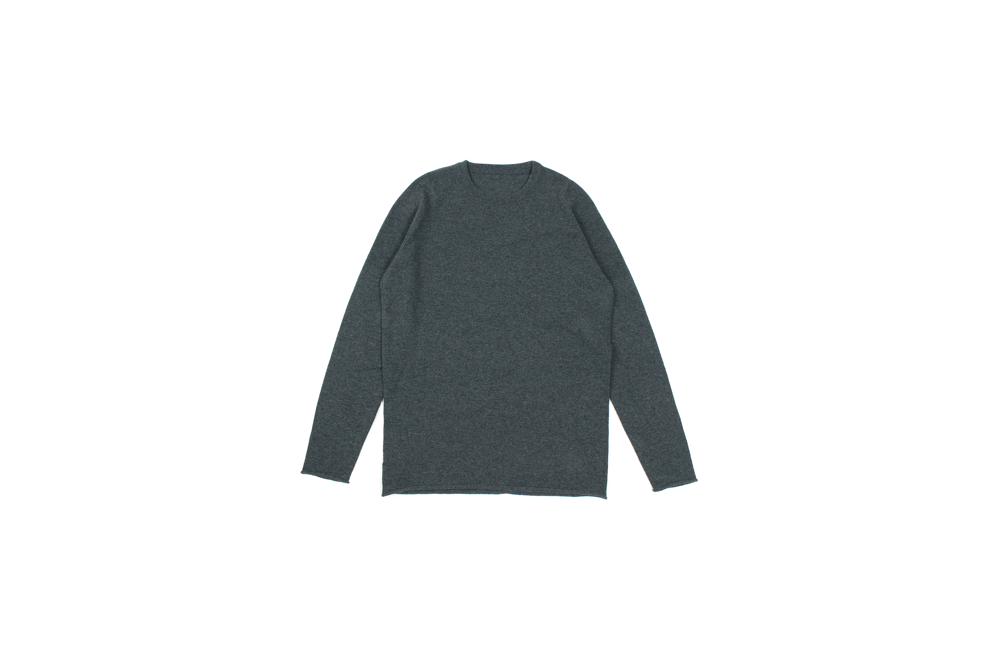 lucien pellat-finet(ルシアン ペラフィネ) Cashmere Crew Neck Sweater カシミア クルーネック セーター DERBY GREY (チャコールグレー) made in scotland (スコットランド製) 2020 春夏新作 愛知 名古屋 altoediritto アルトエデリット lucienpellatfinet インターシャ 無地