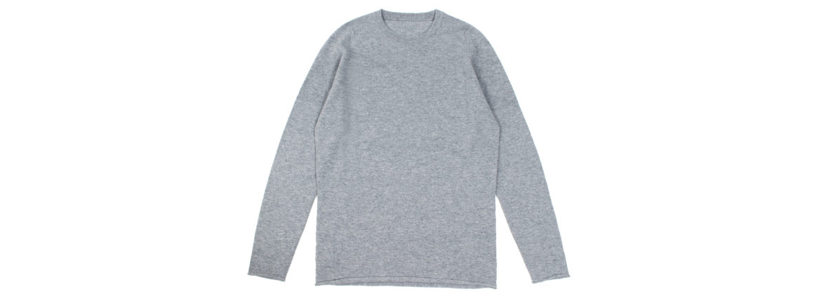 lucien pellat-finet(ルシアン ペラフィネ) Cashmere Crew Neck Sweater カシミア クルーネック セーター FELT GREY (グレー) made in scotland (スコットランド製) 2020 春夏新作 愛知 名古屋 altoediritto アルトエデリット lucienpellatfinet インターシャ 無地