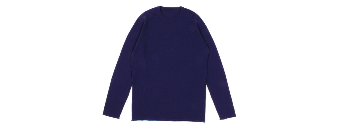 lucien pellat-finet(ルシアン ペラフィネ) Cashmere Crew Neck Sweater カシミア クルーネック セーター LIQUORICE (パープル) made in scotland (スコットランド製) 2021 秋冬新作 名古屋 altoediritto アルトエデリット lucienpellatfinet インターシャ 無地