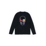 lucien pellat-finet (ルシアン ペラフィネ) Flower Skull Cashmere Sweater (フラワー バブルス スカル カシミア セーター) インターシャ カシミア スカル セーター BLACK(ブラック) made in scotland (スコットランド製) 2020 秋冬新作 【Special Model】のイメージ