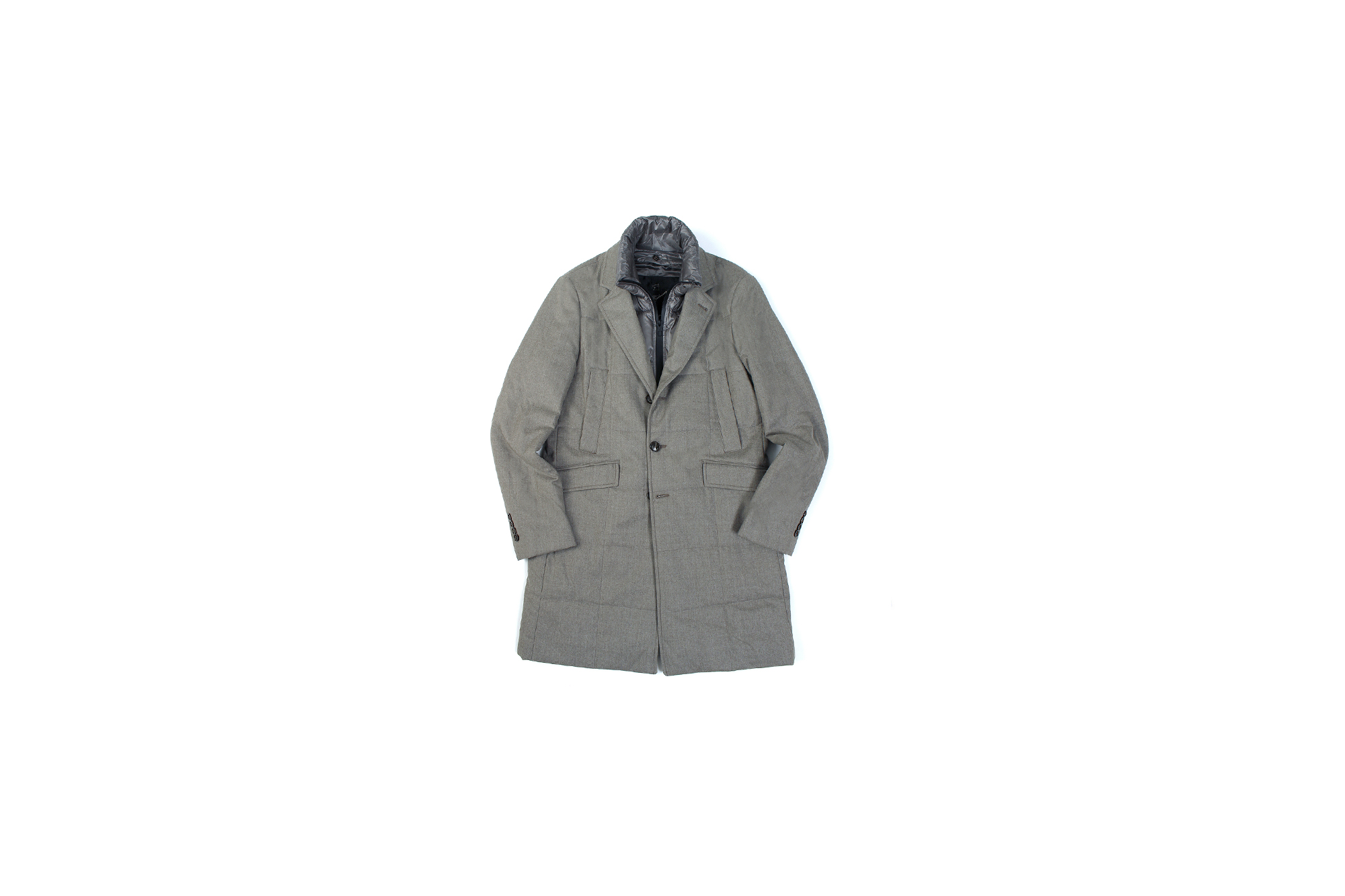 MONTECORE モンテコーレ Chester coat チェスターコート VITALE BARBERIS CANONICO ヴィターレ バルベリス カノニコ フラノウール ダウン チェスターコート GREGE グレージュ・26 イタリア製 2020 秋冬新作 Alto e Diritto altoediritto アルトエデリット 愛知 名古屋