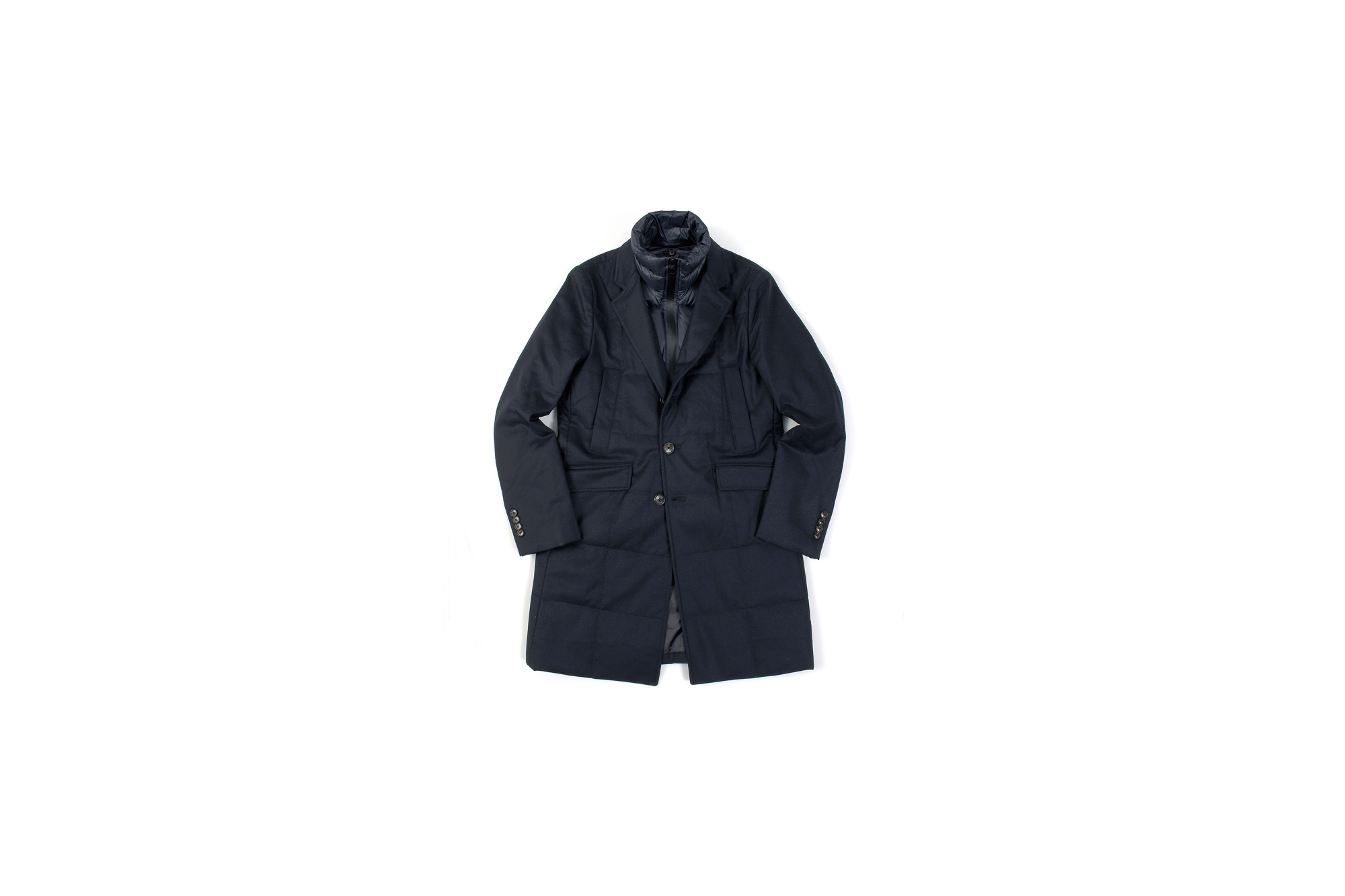 MONTECORE モンテコーレ Chester coat チェスターコート VITALE BARBERIS CANONICO ヴィターレ バルベリス カノニコ フラノウール ダウン チェスターコート NAVY ネイビー・89 イタリア製 2020 秋冬新作 Alto e Diritto altoediritto アルトエデリット 愛知 名古屋