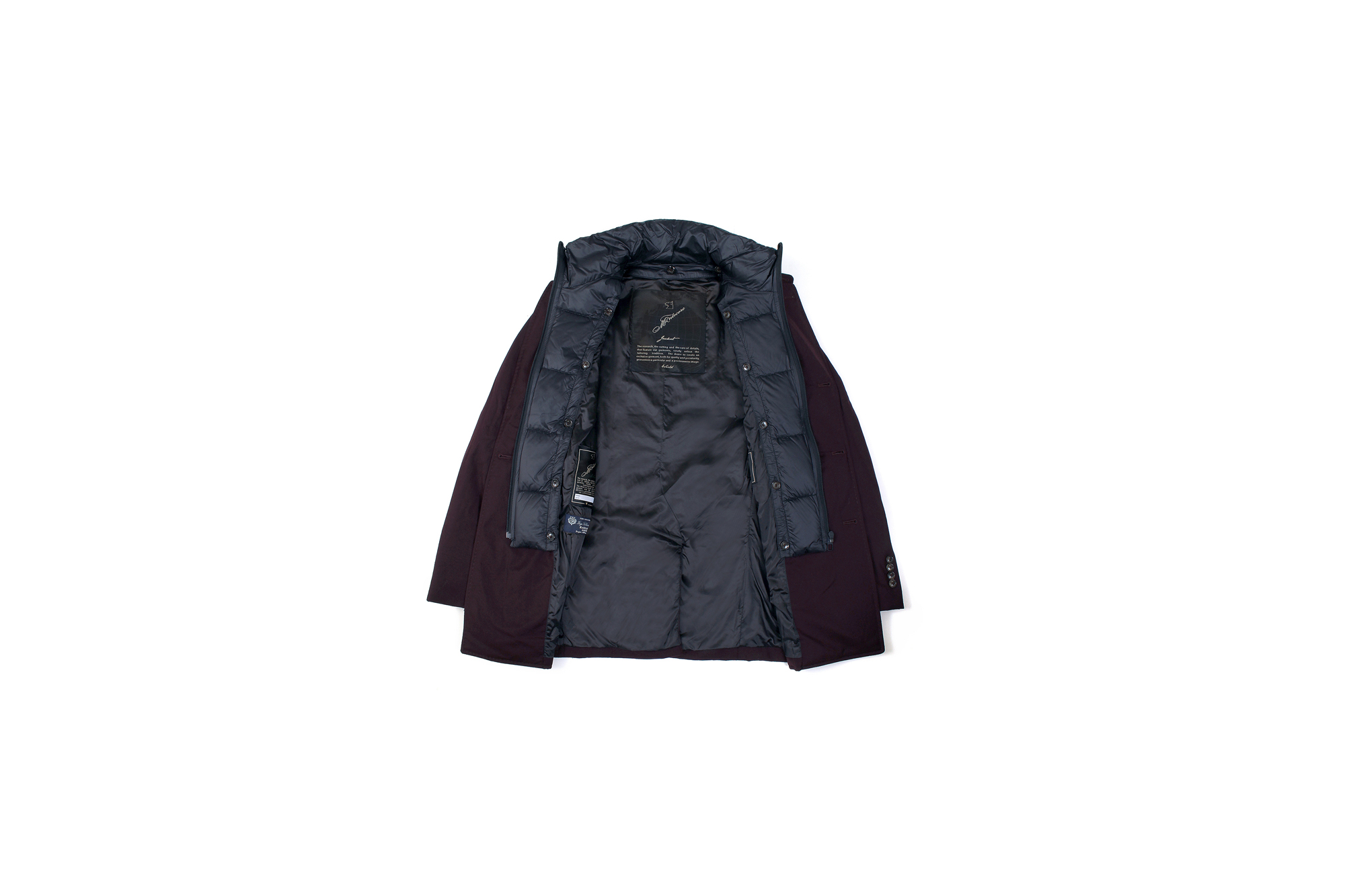 MONTECORE モンテコーレ P-coat Pコート LoroPiana ロロピアーナ RAIN SYSTEM レインシステム フラノウールシルク ダウン ピーコート BORDEAUX (ボルドー・20) 2020 秋冬新作 愛知 名古屋 Alto e Diritto アルトエデリット altoediritto