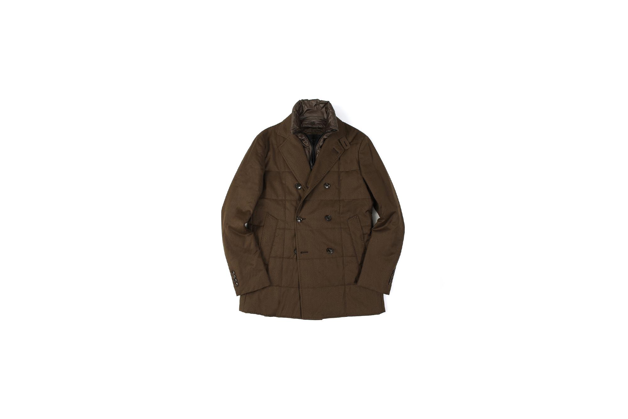 MONTECORE モンテコーレ P-coat Pコート LoroPiana ロロピアーナ RAIN SYSTEM レインシステム フラノウールシルク ダウン ピーコート BROWN ブラウン・29 2020 秋冬新作 愛知 名古屋 Alto e Diritto アルトエデリット altoediritto