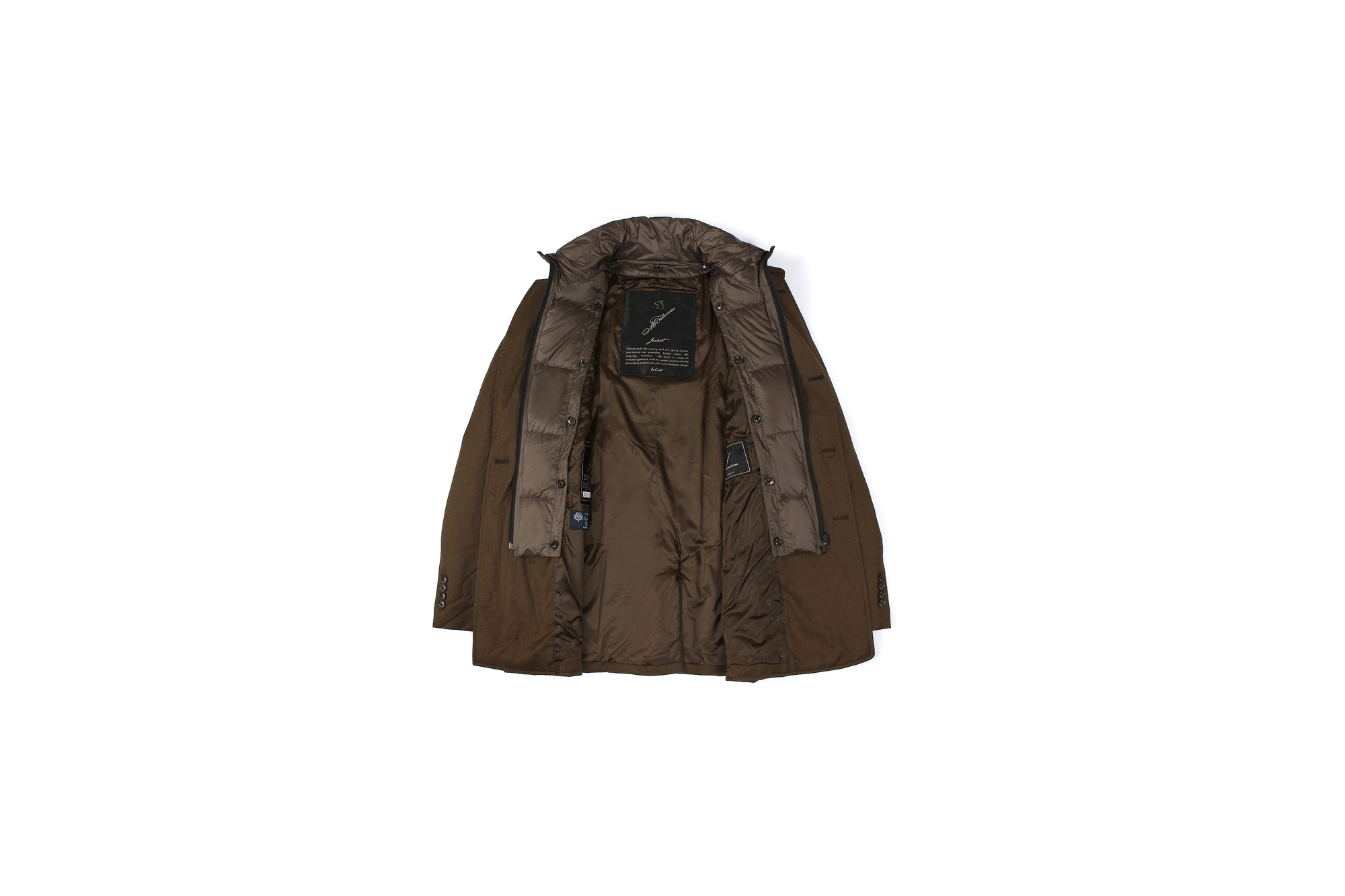 MONTECORE モンテコーレ P-coat Pコート LoroPiana ロロピアーナ RAIN SYSTEM レインシステム フラノウールシルク ダウン ピーコート BROWN ブラウン・29 2020 秋冬新作 愛知 名古屋 Alto e Diritto アルトエデリット altoediritto