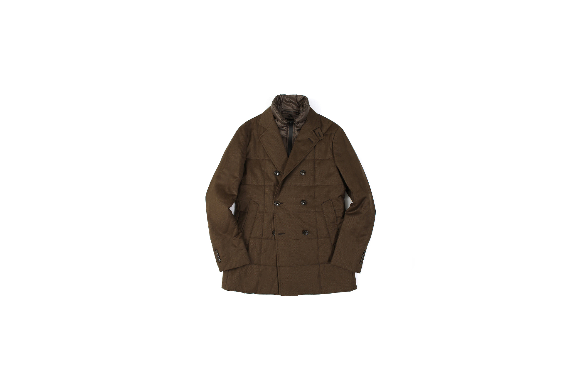 MONTECORE モンテコーレ P-coat Pコート LoroPiana ロロピアーナ RAIN SYSTEM レインシステム フラノウールシルク ダウン ピーコート BROWN ブラウン・29 2020 秋冬新作 愛知 名古屋 Alto e Diritto アルトエデリット altoediritto