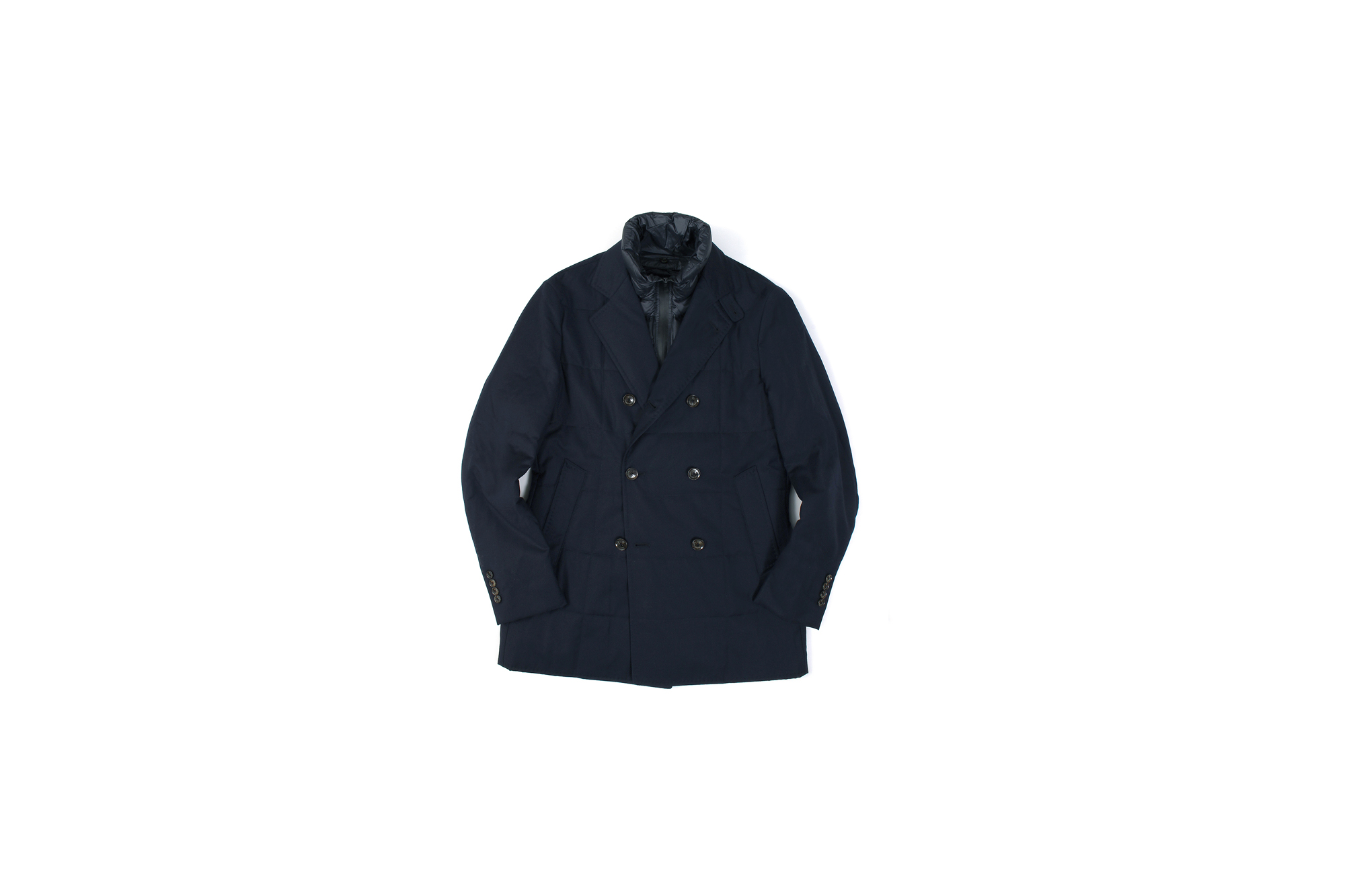 MONTECORE モンテコーレ P-coat Pコート LoroPiana ロロピアーナ RAIN SYSTEM レインシステム フラノウールシルク ダウン ピーコート NAVY ネイビー・89 2020 秋冬新作 愛知 名古屋 Alto e Diritto アルトエデリット altoediritto