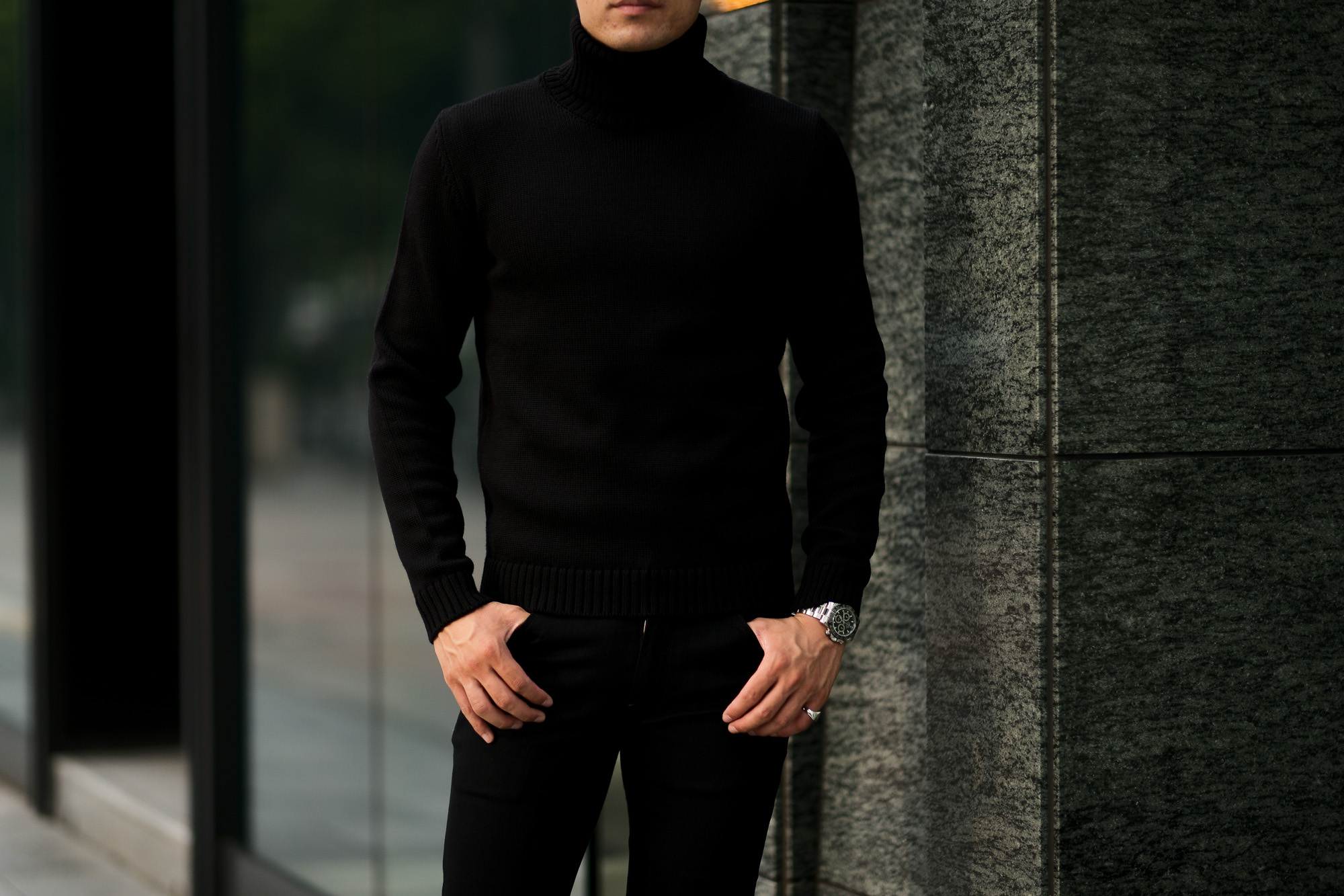 "ZANONE(ザノーネ) Turtle Neck Sweater (タートルネックセーター) VIRGIN WOOL 100% ミドルゲージ ウールニット セーター BLACK (ブラック・Z0015) made in italy (イタリア製) 2020 秋冬 【ご予約受付中】愛知 名古屋 altoediritto アルトエデリット タートル