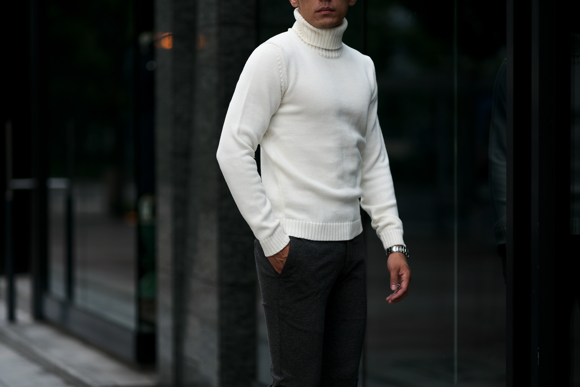 ZANONE(ザノーネ) Turtle Neck Sweater (タートルネックセーター) VIRGIN WOOL 100% ミドルゲージ ウールニット セーター WHITE (ホワイト・Z3623) made in italy (イタリア製) 2020 秋冬 【ご予約受付中】愛知 名古屋 altoediritto アルトエデリット タートル