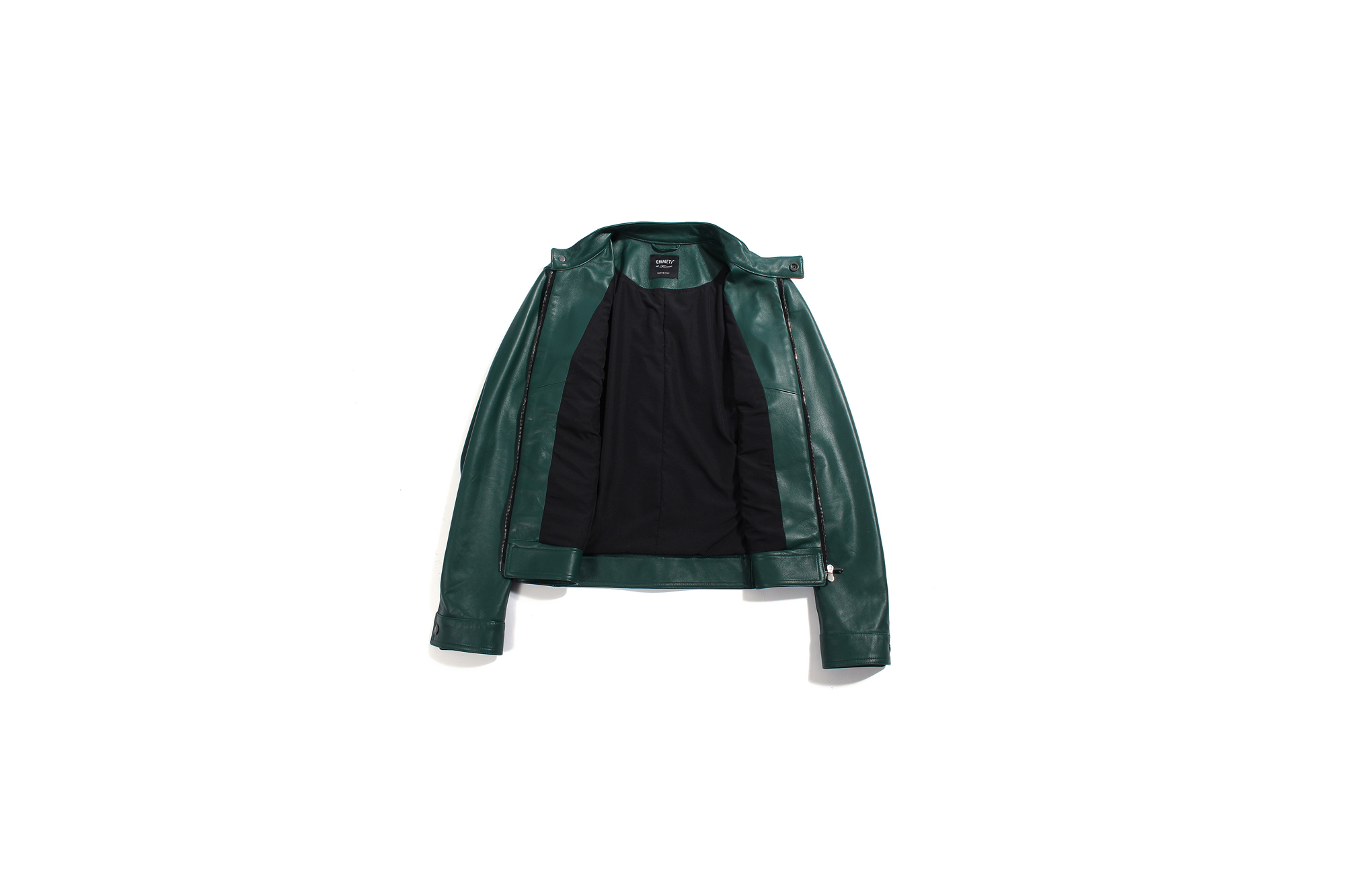 EMMETIエンメティ JURIユリ Lambskin Nappa Silk ラムナッパシルクレザー シングルライダース レザージャケット  BISTORO GREEN グリーン made in italy イタリア製 2021 春夏 ご予約開始 愛知 名古屋  緑レザー Alto e Diritto アルトエデリット