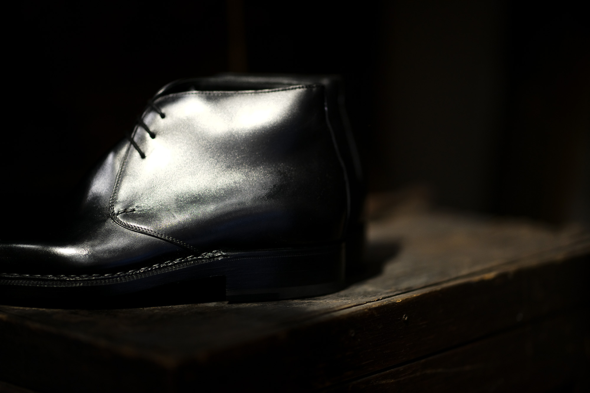 ENZO BONAFE (エンツォボナフェ) ART.3722 Chukka boots Du Puy Vitello デュプイ社ボックスカーフ チャッカブーツ NERO (ブラック) made in italy (イタリア製)　愛知 名古屋 Alto e Diritto アルトエデリット エンツォボナフェ チャッカ　5.5,6,6.5,7,7.5,8,8.5,9,9.5